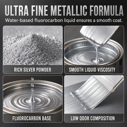 ✨ Mirror-Look Metallic Silver Paint – Water-Based Brush-On Paint for DIY Home & Metal Makeovers