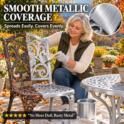 ✨ Mirror-Look Metallic Silver Paint – Water-Based Brush-On Paint for DIY Home & Metal Makeovers