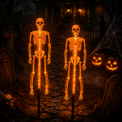 🎃 LIMITED TIME 50% OFF 🦴 Halloween Skeleton Solar Lights ✨ Create A Spooky Glow For Your Yard Tonight