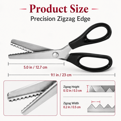 ✂️ 50% OFF Stainless Steel Zig Zag Scissors 🔥 Clean Decorative Cuts for DIY Crafts