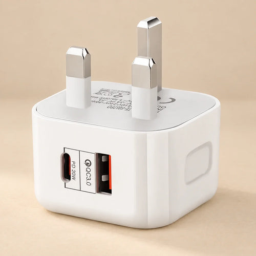 🔌 USB Wall Power Adapter – US, UK & EU Plug Options with USB-C Compatibility
