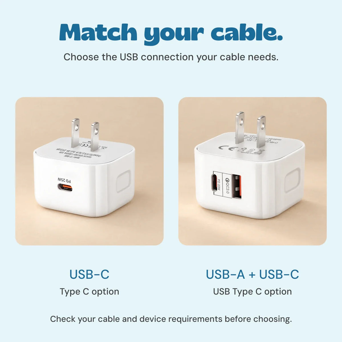 🔌 USB Wall Power Adapter – US, UK & EU Plug Options with USB-C Compatibility